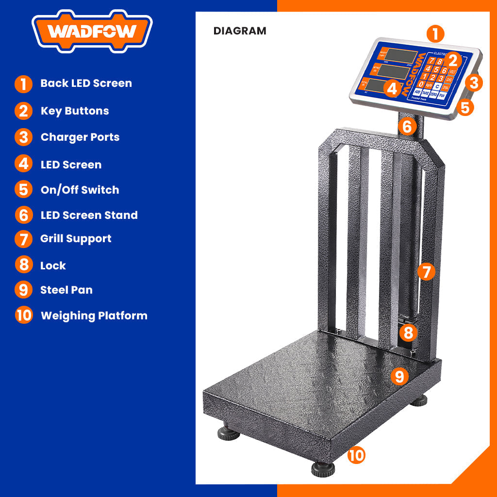 300kg Rechargeable Electronic Weighing Scale Platform Scale WEC1531