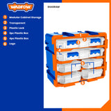 Modular Cabinet Storage set of 2 & 4 plastic boxes divided into 13 & 6 compartments WTB8346