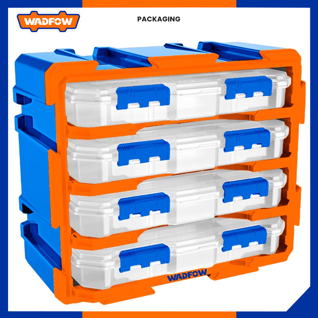 Modular Cabinet set of 4 plastic boxes divided into 13-compartments WTB8344