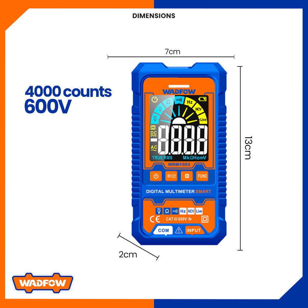 LCD Digital Multimeter True RMS 4000 Counts with Auto Power Off WDM1503