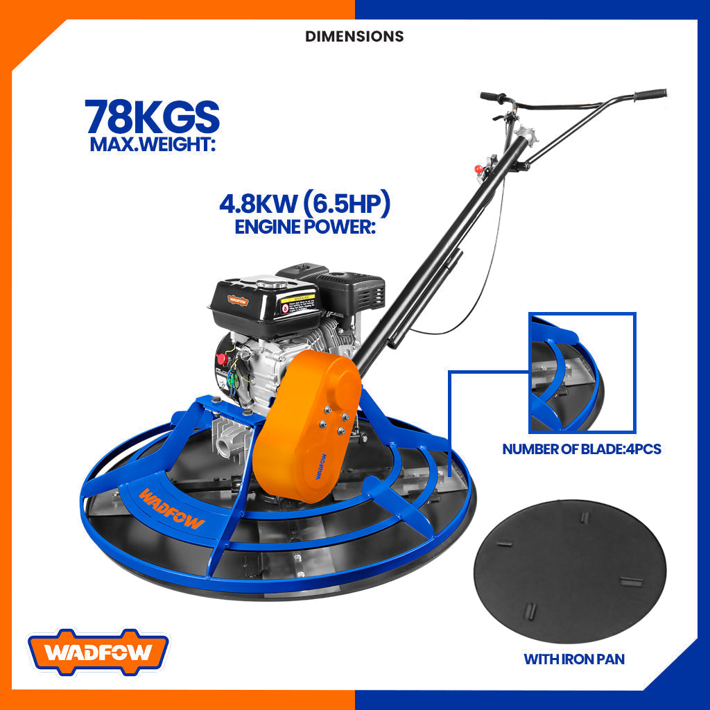 Gasoline Engine Gasoline Power Trowel 4.8Kw (6.5HP) (78kgs) WQM1A36