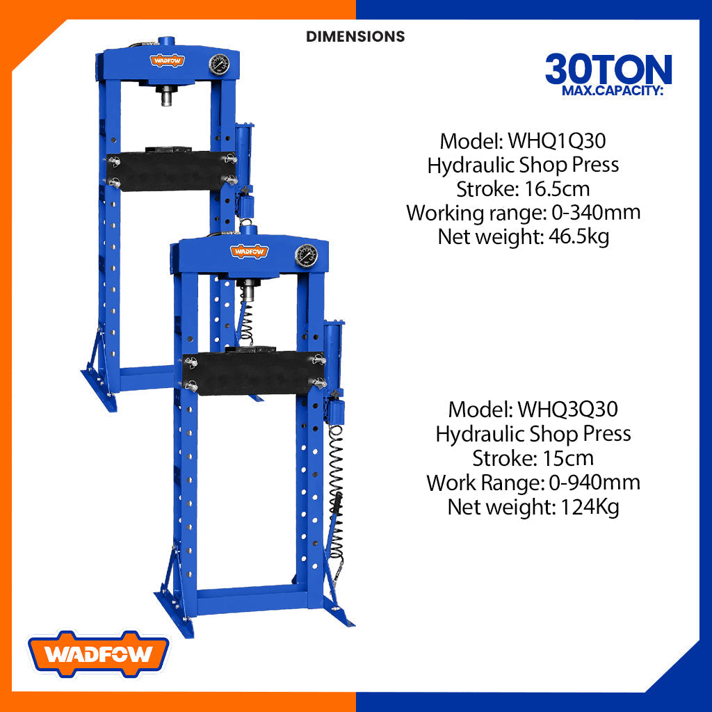 Hydraulic Shop Press / Press Manual Hydraulic 30Tons WHQ3Q30 / WHQ1Q30