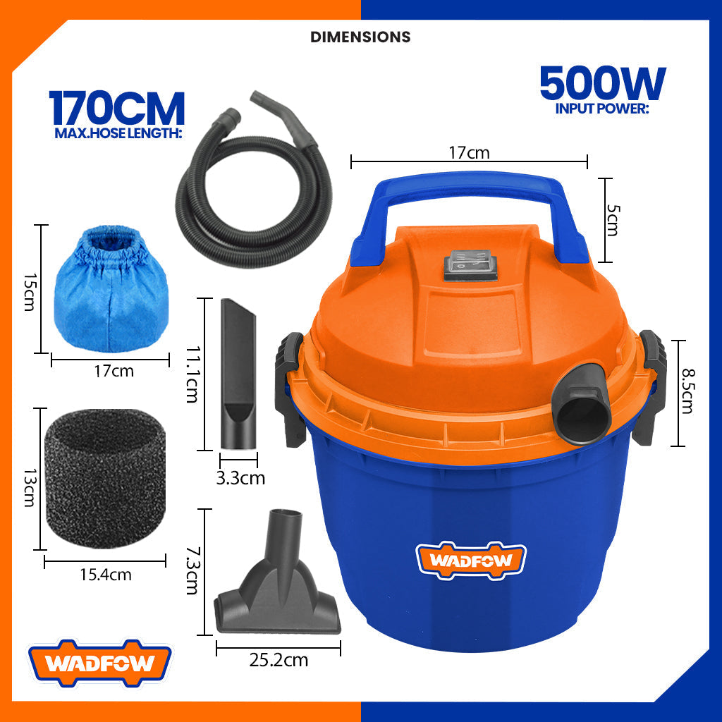 500W Wet & Dry Vacuum Cleaner 6L Capacity WVR1A06